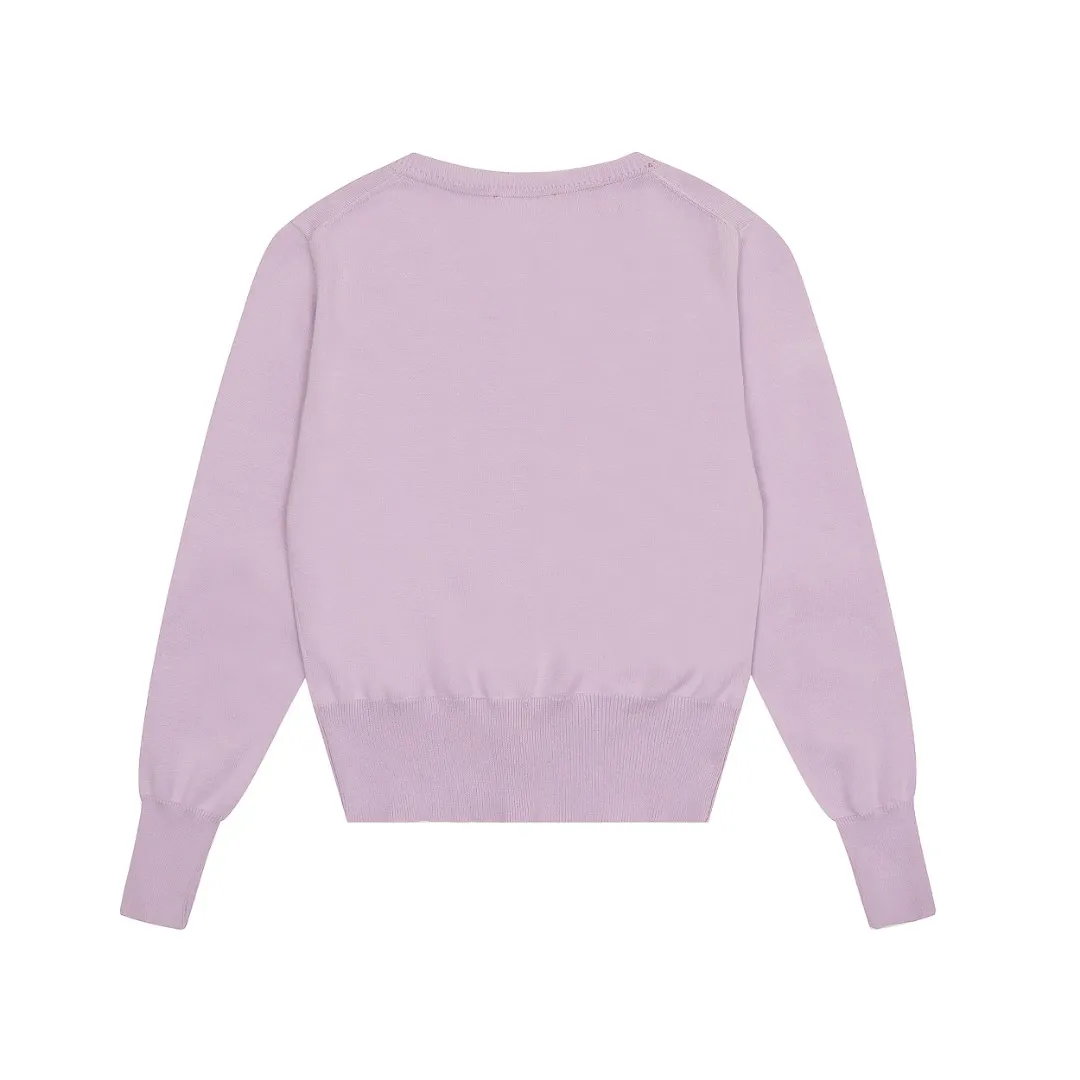 VIVI115 # vivienne west wood Vivienne classic knitted sweater wool cardigan 2024 autumn latest style Exclusive and highest quality on the entire network Order with confidence - 🧩 15% merino cotton wool 85% wool blend 🧩Correct Italian 🇮🇹100% wool washed wheat logo 🧩Original purchase, real mold opening 🧩Original purchase records and comparison pictures can be provided. Place your order with confidence. 🧩Instant sale of all Taobao 300+ versions. The purchasing quality is excellent. It is definitely not a copywriter party. It is a real good product. The real product far exceeds the budget. Size: S -M- L. Color: black, white, light green, purple, apricot.
